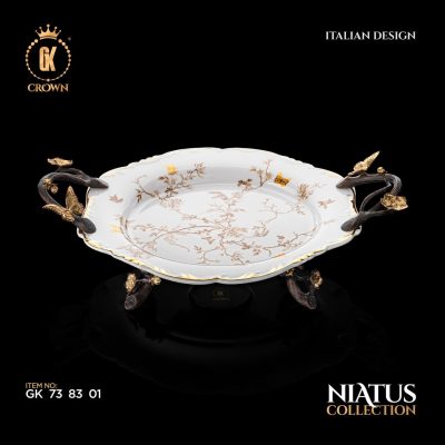 سینی گرد بزرگ گلدکیش طرح نیاتوس